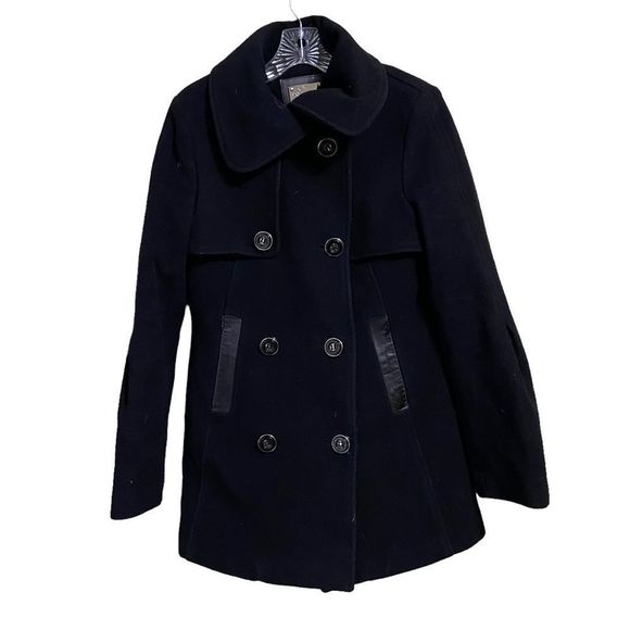 Mackage Black Peacoat with Flair Cashmere Blend - Picture 2 of 6
